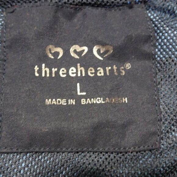 Women's Three Hearts Blue Windbreaker Size Large - Picture 3 of 3